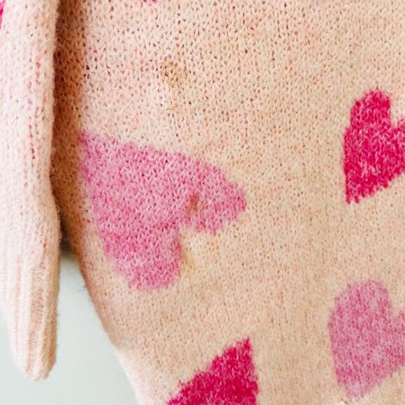 Cupcakes & Cashmere Pink Hearts Sweater Size Medium EUC - Picture 10 of 12